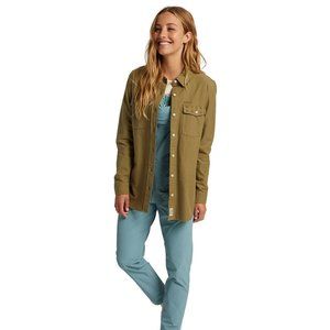BURTON GRACE OLIVE FLANNEL BUTTON UP
